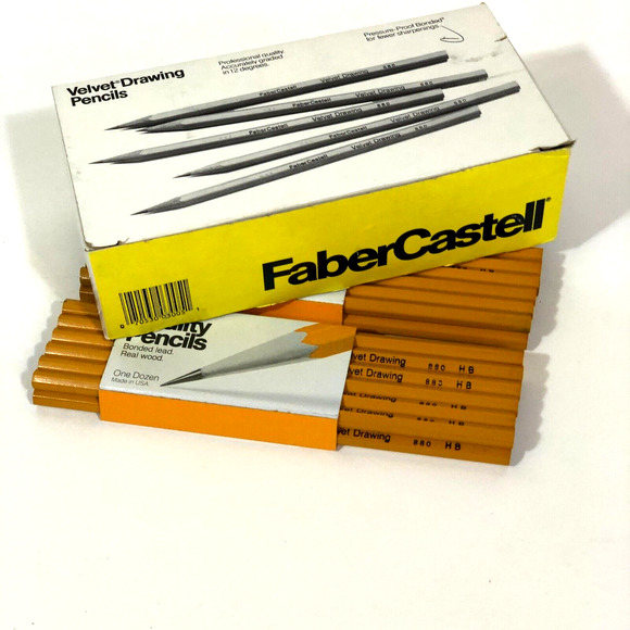 Faber Castell 880 HB Lead Velvet Drawing Lettering Pencils 2 Dozen PLUS 9 - Picture 2 of 8